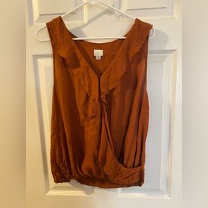 Burnt orange flowy tank top